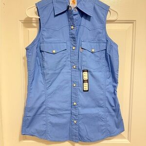 Carhartt Sleeveless Blue Work Shirt